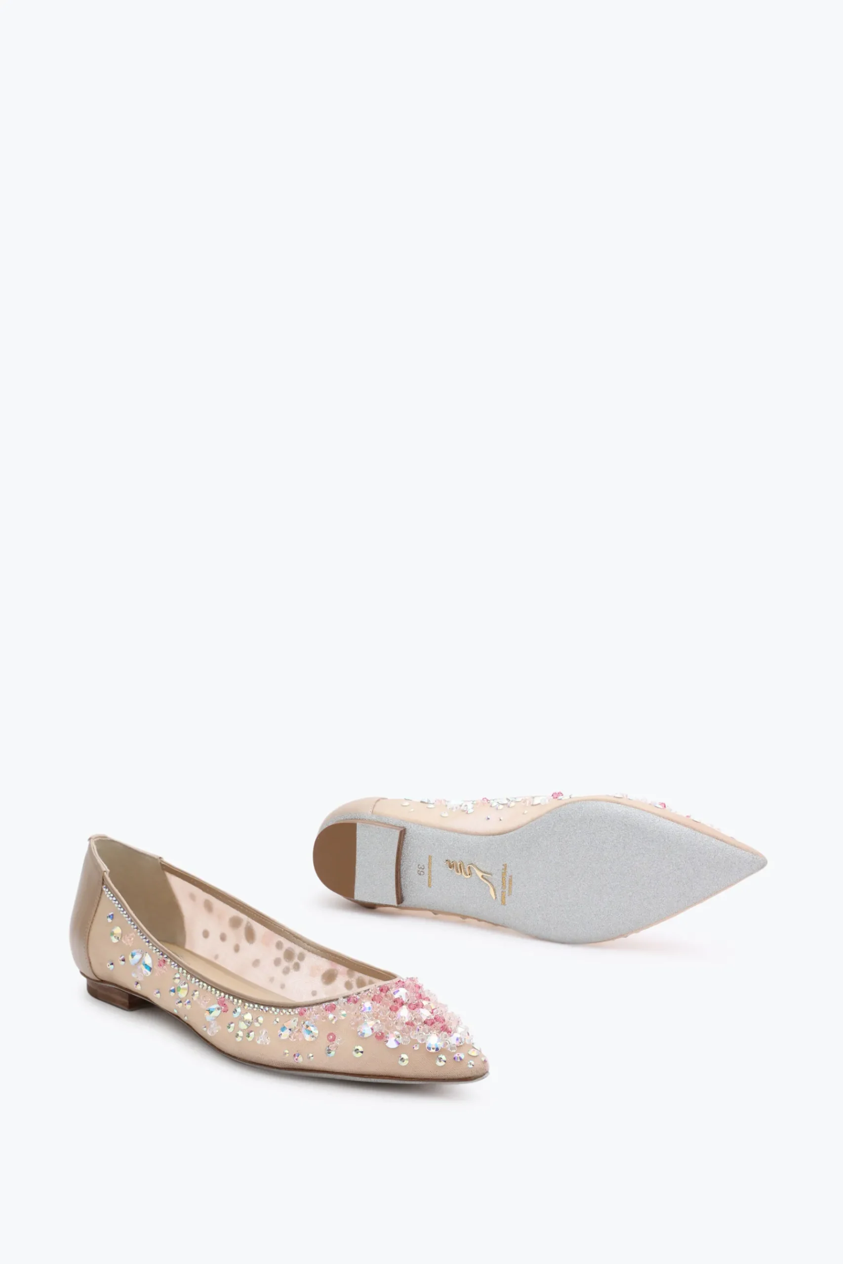 Per Le Invitate|Per Le Damigelle^Rene Caovilla Ballerina Cinderella Champagne 10 ROSA