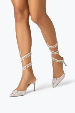 Collezione Sposa|Décolleté^Rene Caovilla Décolleté Chandelier Bianca 80 Bianco