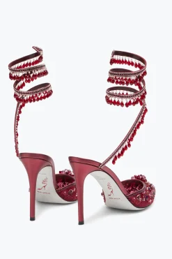 Icone|Décolleté^Rene Caovilla Décolleté Chandelier Rubino Con Cristalli 100 Rosso