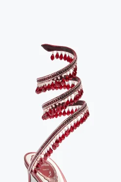 Icone|Décolleté^Rene Caovilla Décolleté Chandelier Rubino Con Cristalli 100 Rosso