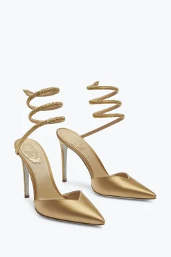 Per Le Invitate|Icone^Rene Caovilla Décolleté Cleo Champagne Con Cristalli 105 Oro
