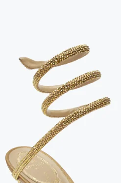 Per Le Invitate|Icone^Rene Caovilla Décolleté Cleo Champagne Con Cristalli 105 Oro