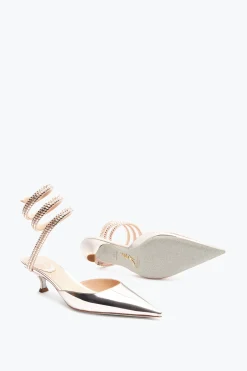 Décolleté^Rene Caovilla Décolleté Cleo Con Cristalli 50 Oro rosa