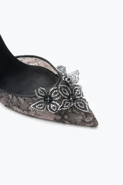 Décolleté^Rene Caovilla Décolleté Floriane Nera E Argento 105 Nero