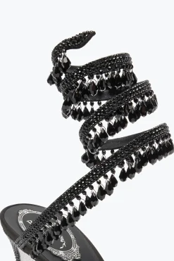 Décolleté^Rene Caovilla Décolleté Nere In Velluto Chandelier Nero