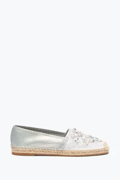 Ballerine E Mocassini^Rene Caovilla ESPADRILLAS EDEN IN AYERS CON CRISTALLI 10 Avorio