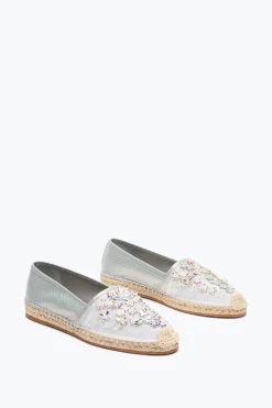 Ballerine E Mocassini^Rene Caovilla ESPADRILLAS EDEN IN AYERS CON CRISTALLI 10 Avorio