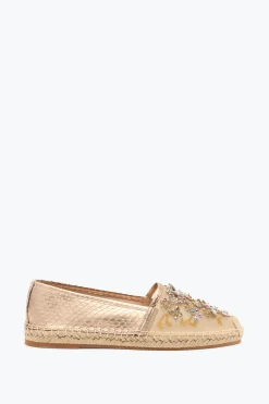 Ballerine E Mocassini^Rene Caovilla ESPADRILLAS EDEN CON CRISTALLI 10 Oro