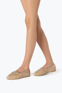 Ballerine E Mocassini^Rene Caovilla ESPADRILLAS EDEN CON CRISTALLI 10 Oro
