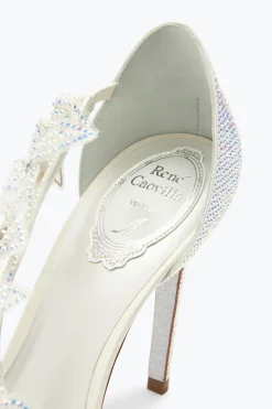 Sandali^Rene Caovilla Floriane 105 Sandalo Avorio Con Cristalli Bianco