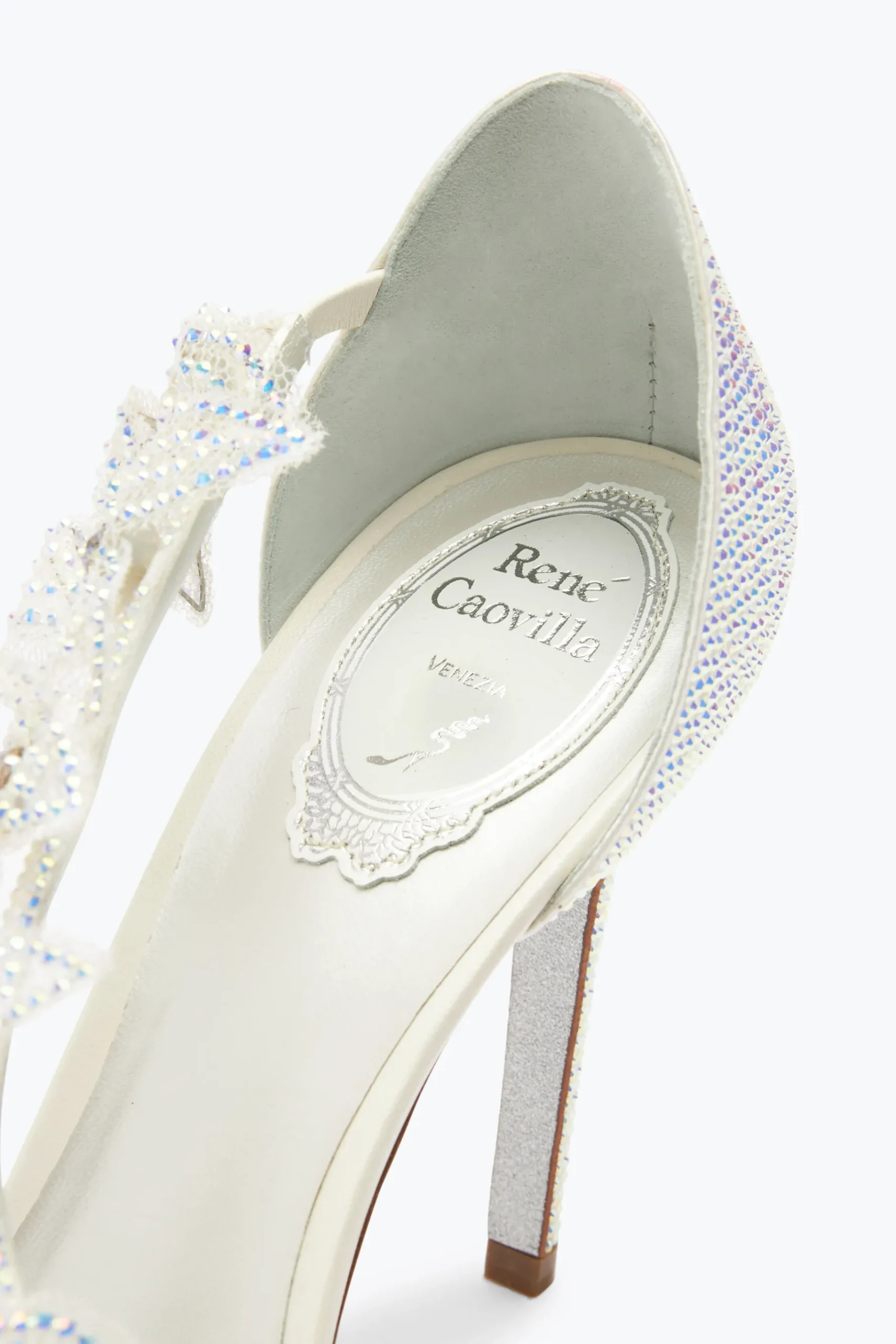 Sandali^Rene Caovilla Floriane 105 Sandalo Avorio Con Cristalli Bianco