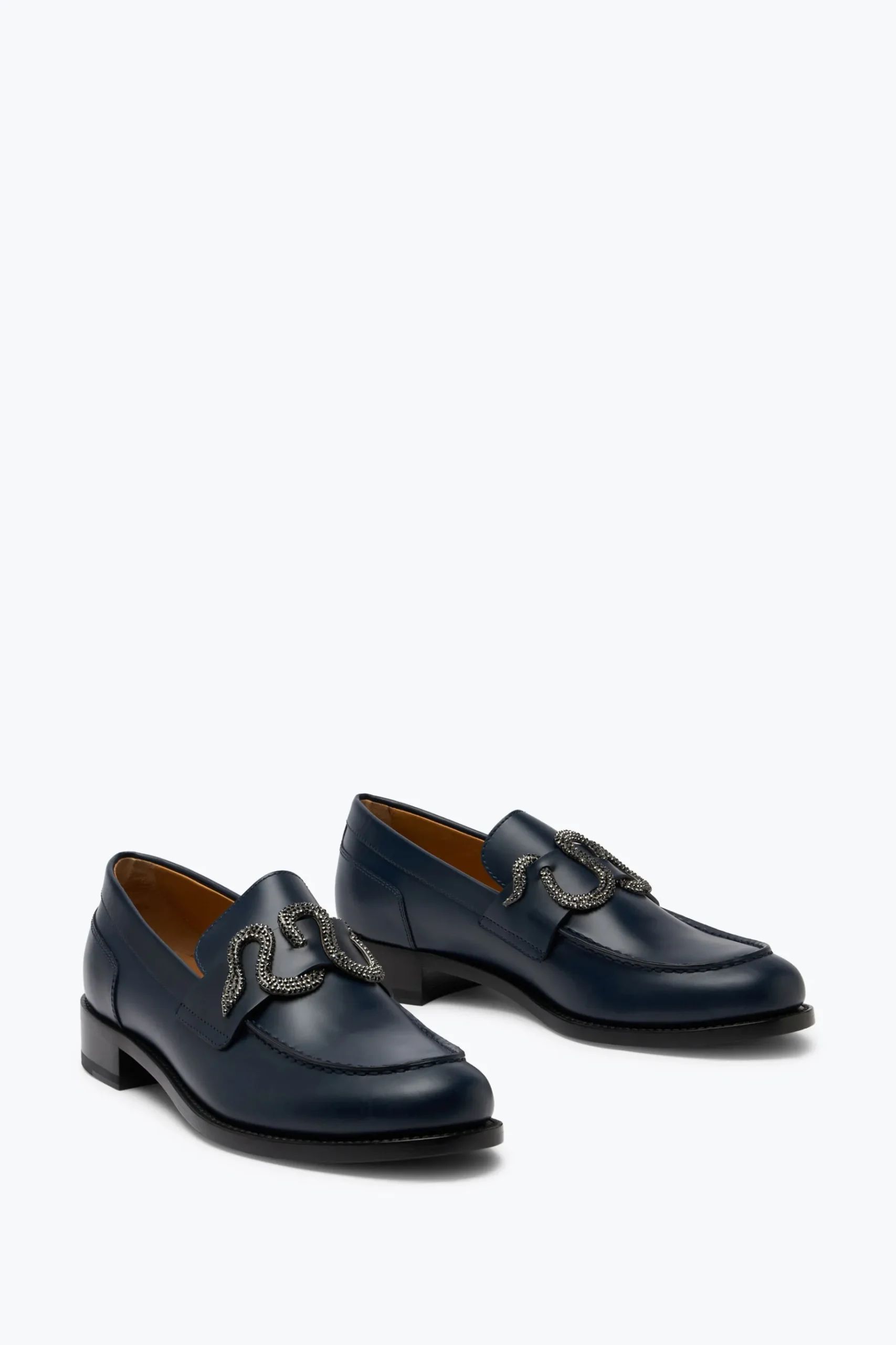 Ballerine E Mocassini^Rene Caovilla Mocassino Morgana Con Cristalli Nero Matt 20 Blu