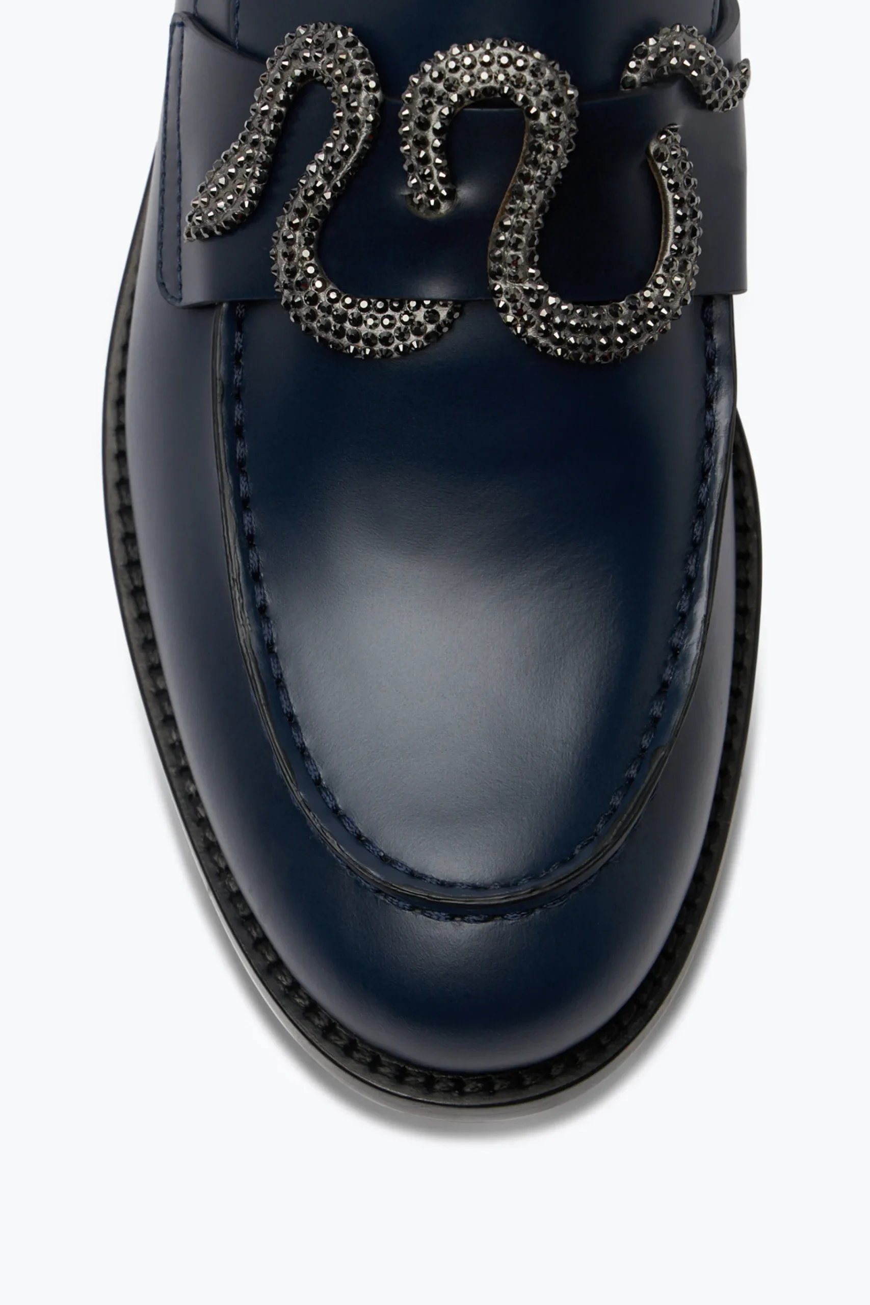 Ballerine E Mocassini^Rene Caovilla Mocassino Morgana Con Cristalli Nero Matt 20 Blu