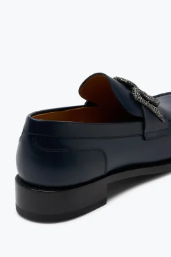 Ballerine E Mocassini^Rene Caovilla Mocassino Morgana Con Cristalli Nero Matt 20 Blu