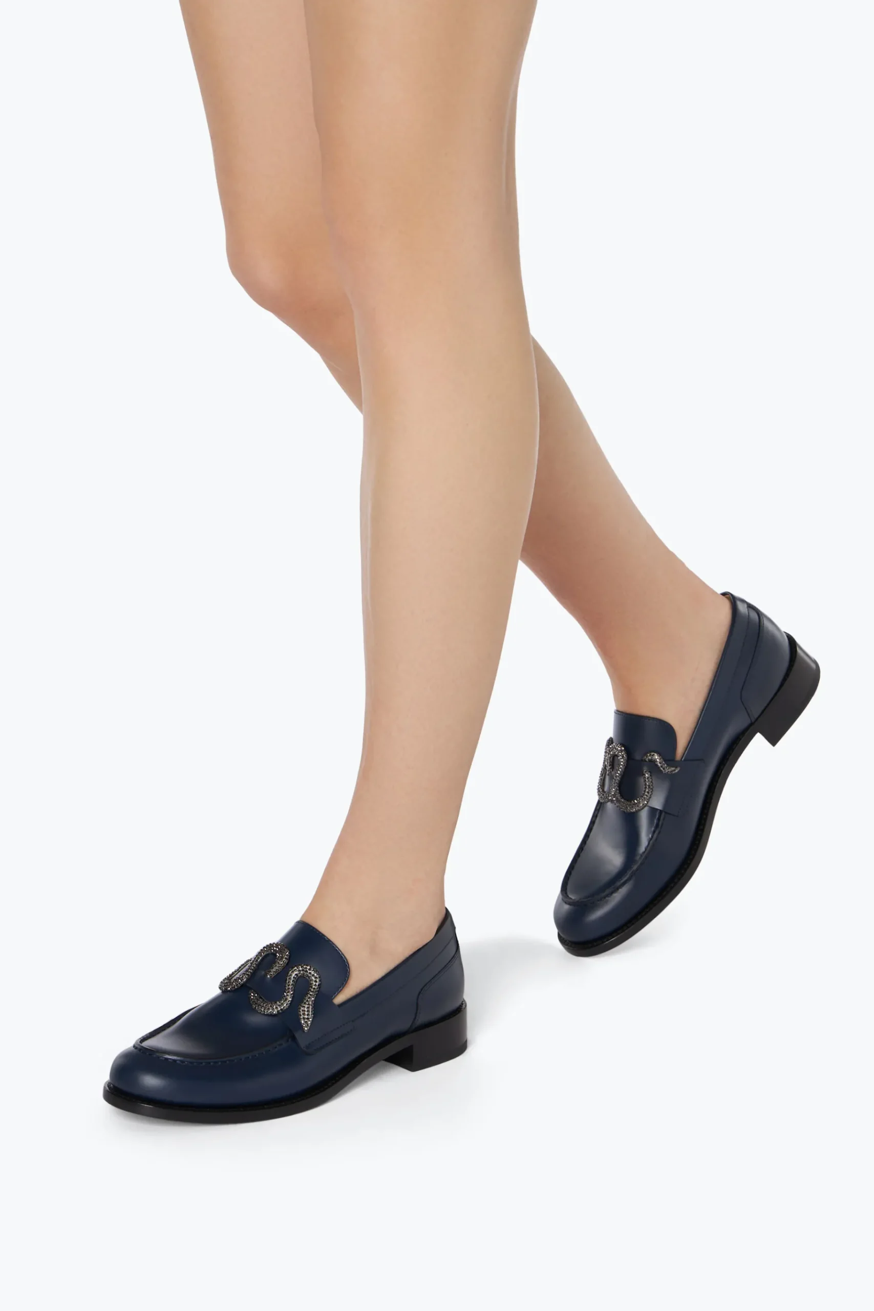 Ballerine E Mocassini^Rene Caovilla Mocassino Morgana Con Cristalli Nero Matt 20 Blu