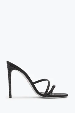 Mule^Rene Caovilla Mule Irina Nera Con Cristalli 105 Nero