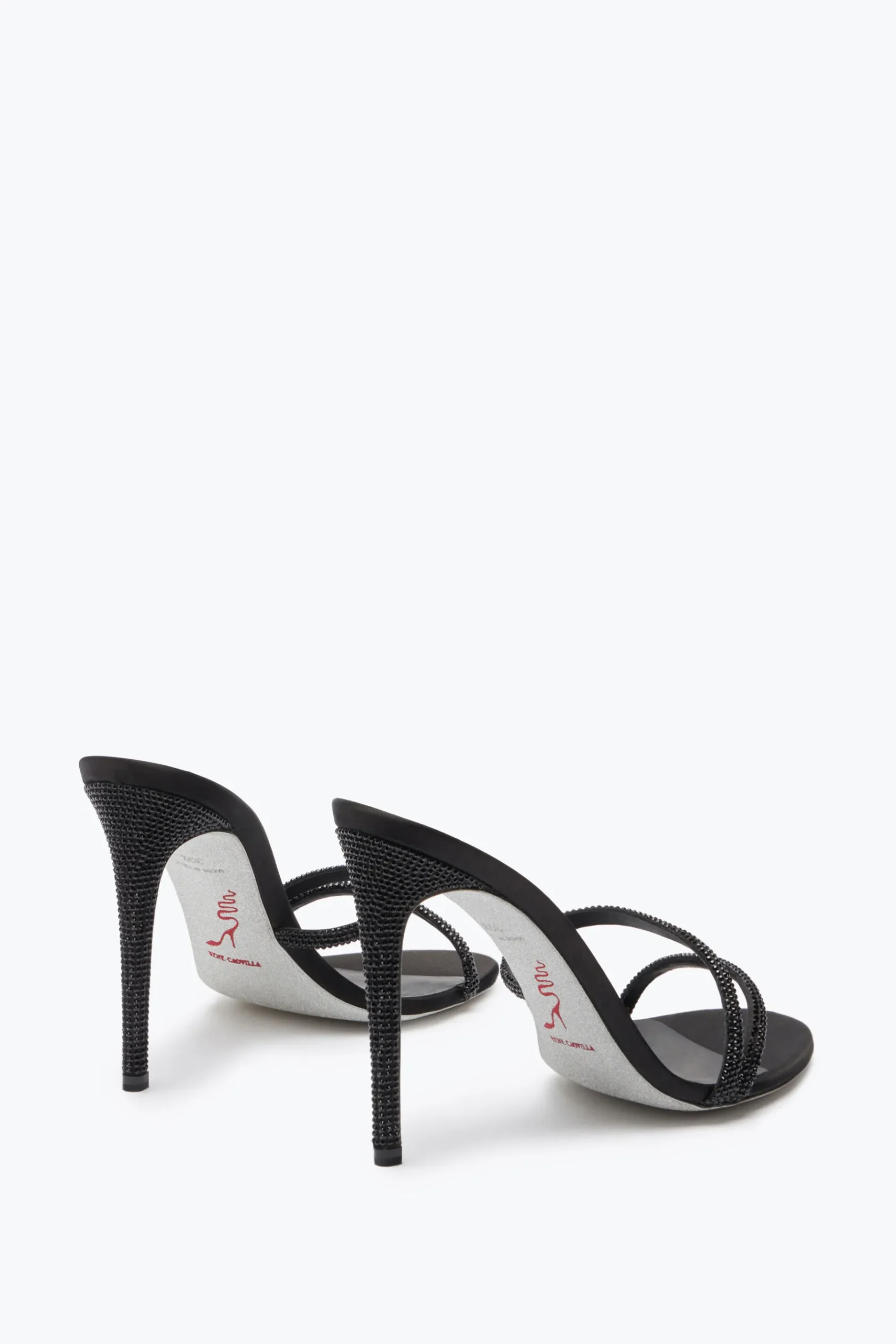 Mule^Rene Caovilla Mule Irina Nera Con Cristalli 105 Nero