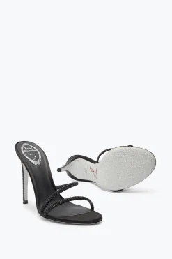Mule^Rene Caovilla Mule Irina Nera Con Cristalli 105 Nero