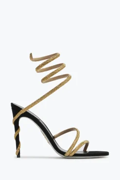 Icone|Sandali^Rene Caovilla Sandali Gioiello Nero Margot Snake 105 Oro