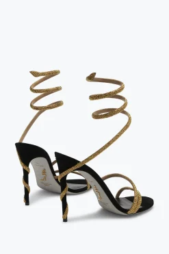 Icone|Sandali^Rene Caovilla Sandali Gioiello Nero Margot Snake 105 Oro