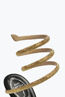 Icone|Sandali^Rene Caovilla Sandali Gioiello Nero Margot Snake 105 Oro