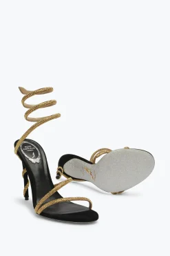 Icone|Sandali^Rene Caovilla Sandali Gioiello Nero Margot Snake 105 Oro