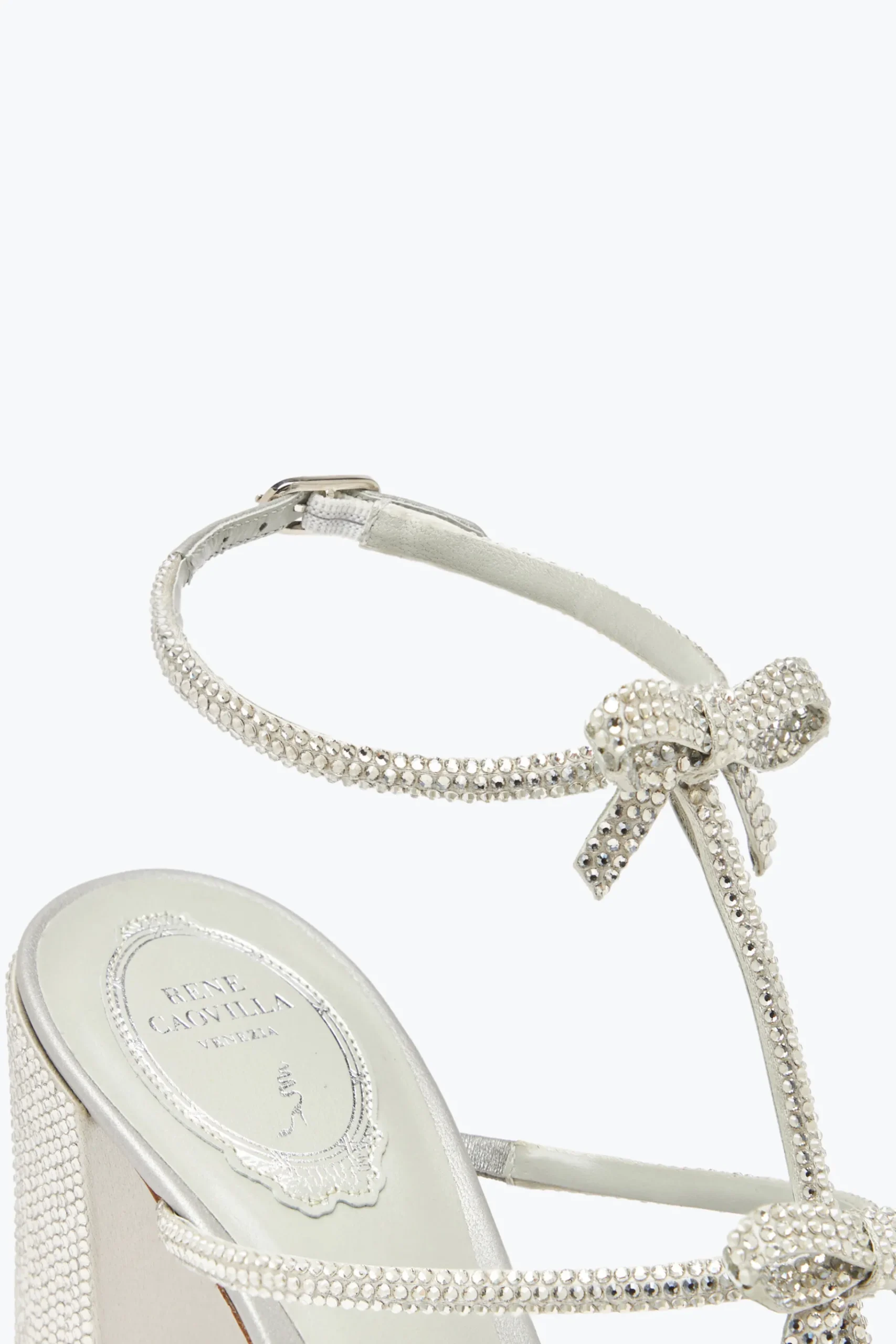 Sandali^Rene Caovilla Sandalo Caterina Argento Con Cristalli 80 Grigio