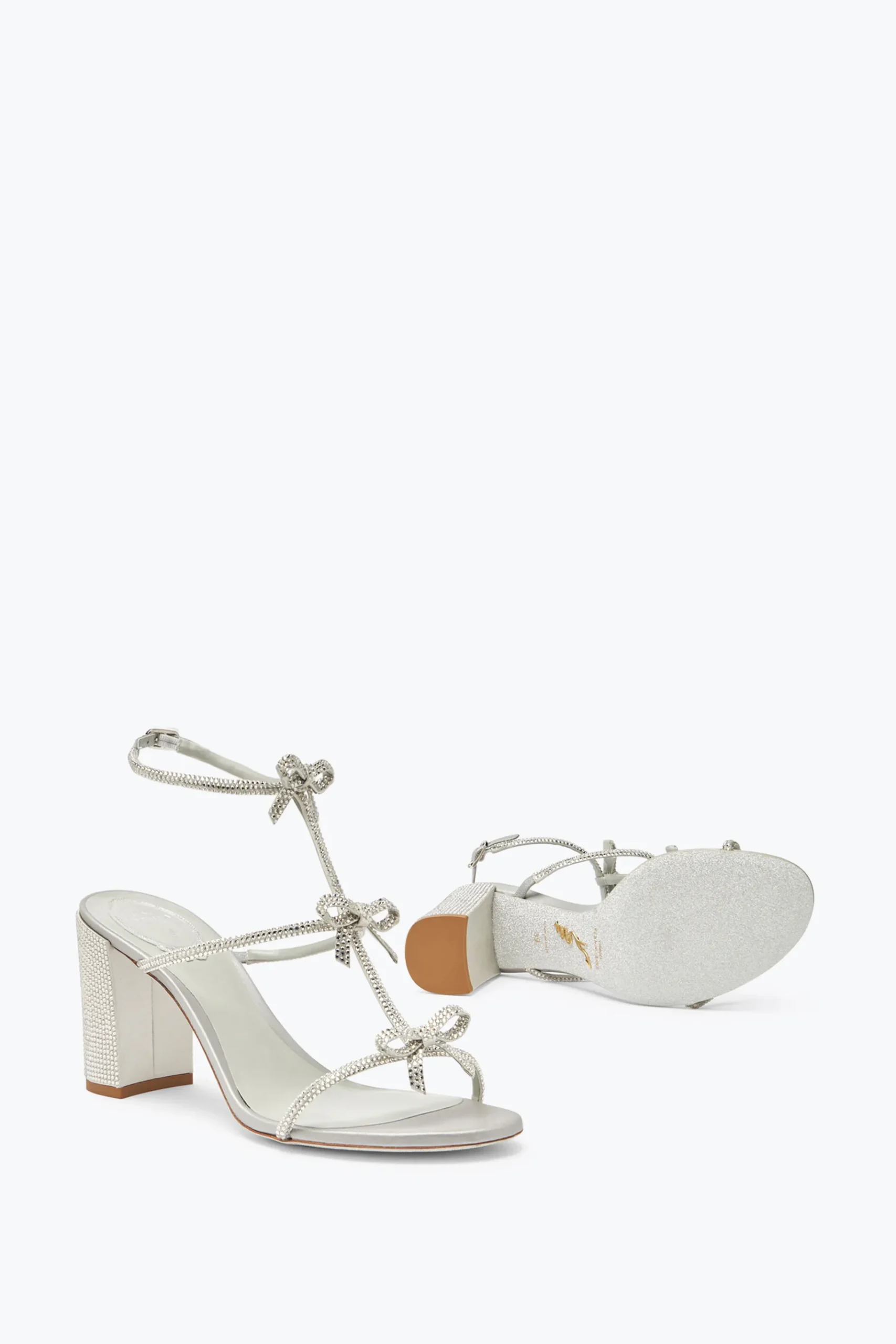 Sandali^Rene Caovilla Sandalo Caterina Argento Con Cristalli 80 Grigio