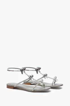 Flat^Rene Caovilla Sandalo Caterina Perla Con Cristalli 10 Grigio