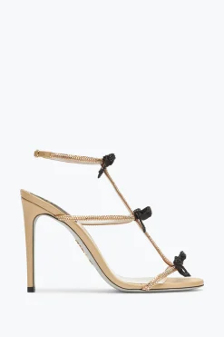 Sandali^Rene Caovilla Sandalo Caterina Neutral Con Cristalli Oro E Neri 105 Nude
