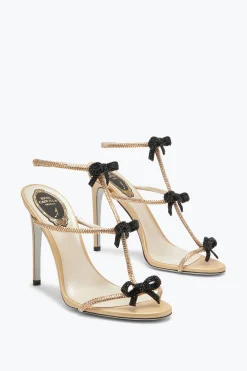Sandali^Rene Caovilla Sandalo Caterina Neutral Con Cristalli Oro E Neri 105 Nude
