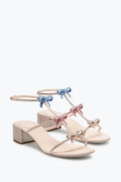 Sandali^Rene Caovilla Sandalo Caterina Con Cristalli Multicolor 40 Pesca