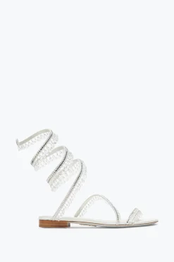 Collezione Sposa|Flat^Rene Caovilla Sandalo Chandelier Con Cristalli 10 Avorio