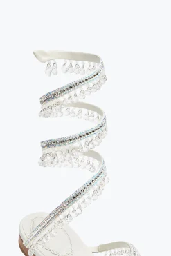 Collezione Sposa|Flat^Rene Caovilla Sandalo Chandelier Con Cristalli 10 Avorio