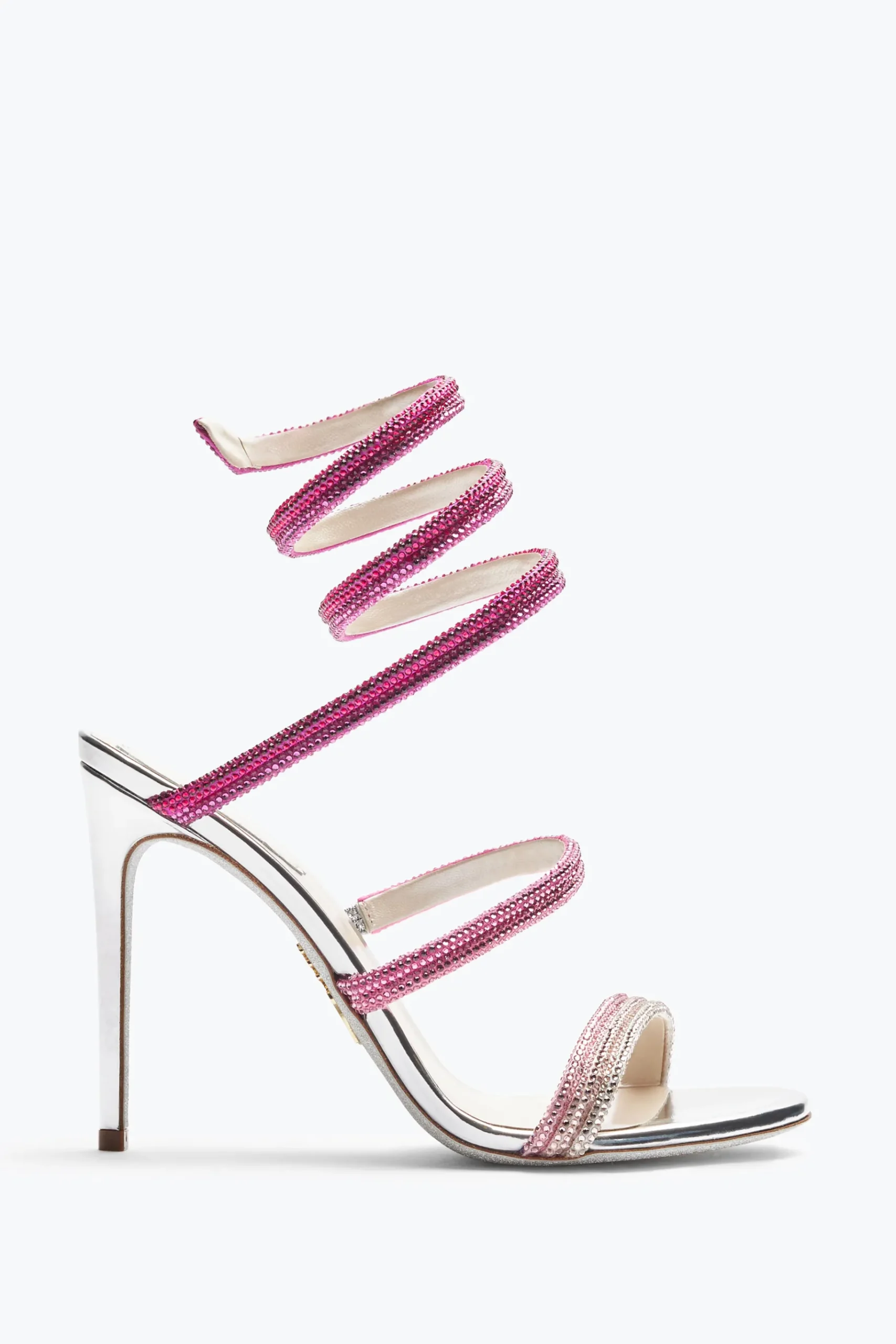 Sandali^Rene Caovilla Sandalo Cleo Con Cristalli Rosa Degradé 105 Argento
