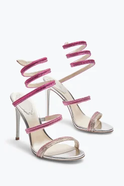 Sandali^Rene Caovilla Sandalo Cleo Con Cristalli Rosa Degradé 105 Argento