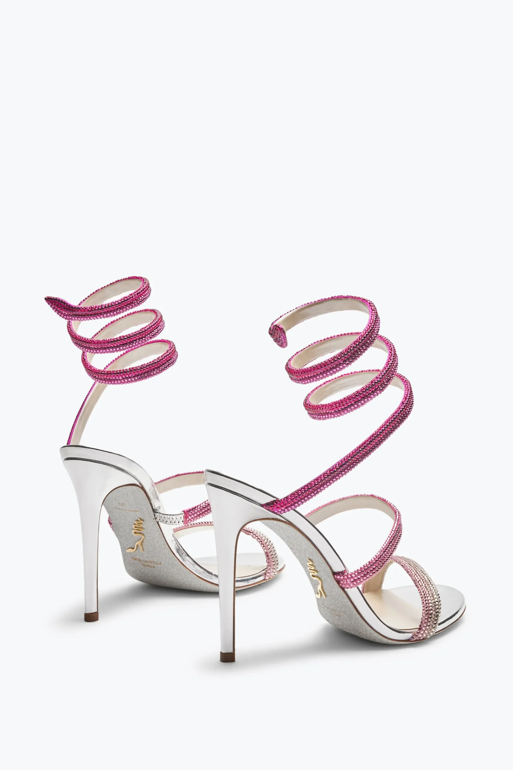 Sandali^Rene Caovilla Sandalo Cleo Con Cristalli Rosa Degradé 105 Argento