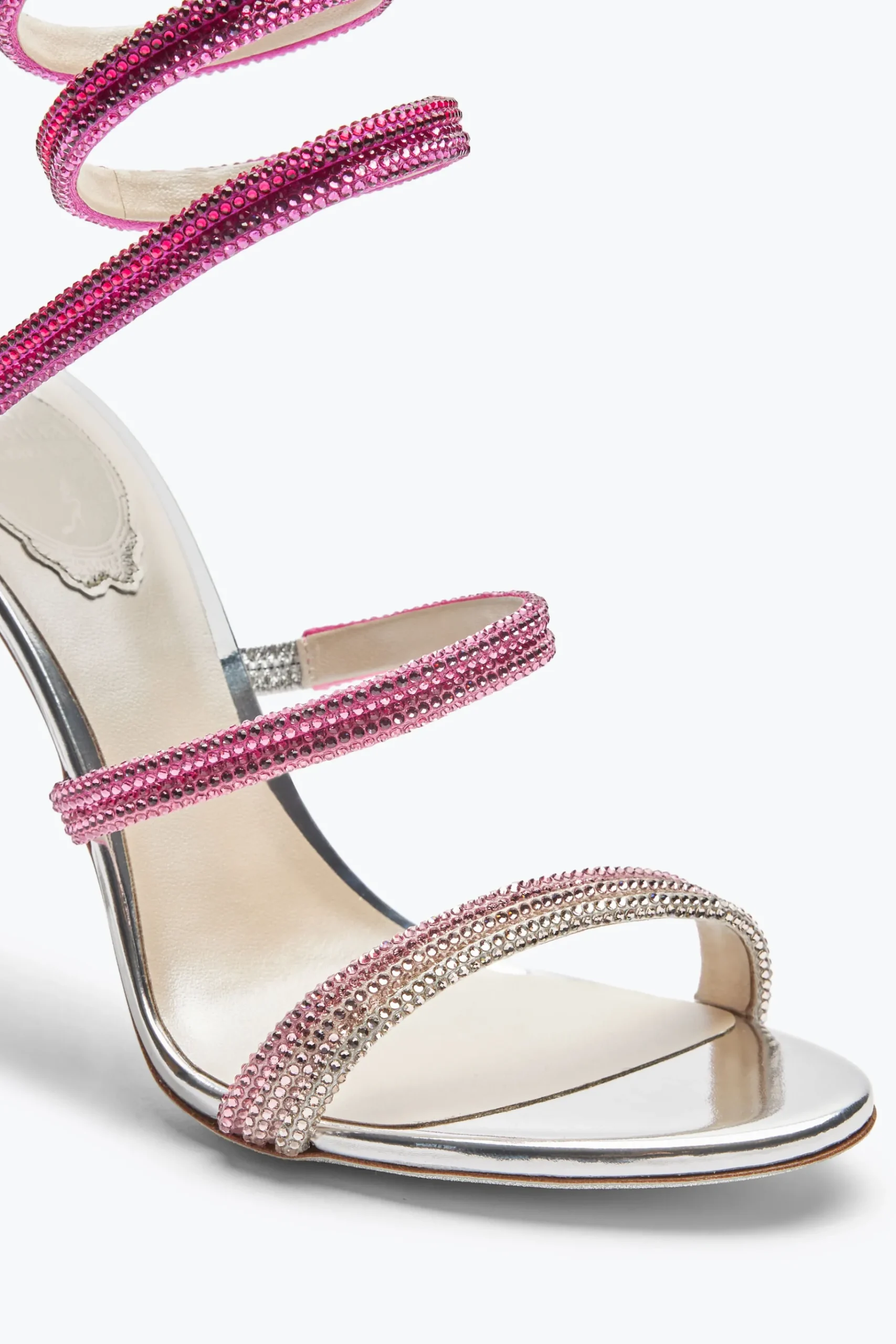 Sandali^Rene Caovilla Sandalo Cleo Con Cristalli Rosa Degradé 105 Argento