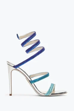Sandali^Rene Caovilla Sandalo Cleo Con Cristalli Blu Degradé 105 Argento