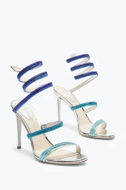 Sandali^Rene Caovilla Sandalo Cleo Con Cristalli Blu Degradé 105 Argento