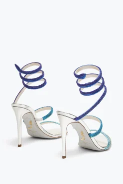Sandali^Rene Caovilla Sandalo Cleo Con Cristalli Blu Degradé 105 Argento