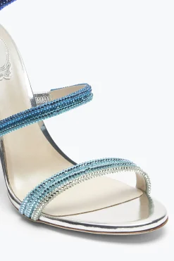Sandali^Rene Caovilla Sandalo Cleo Con Cristalli Blu Degradé 105 Argento