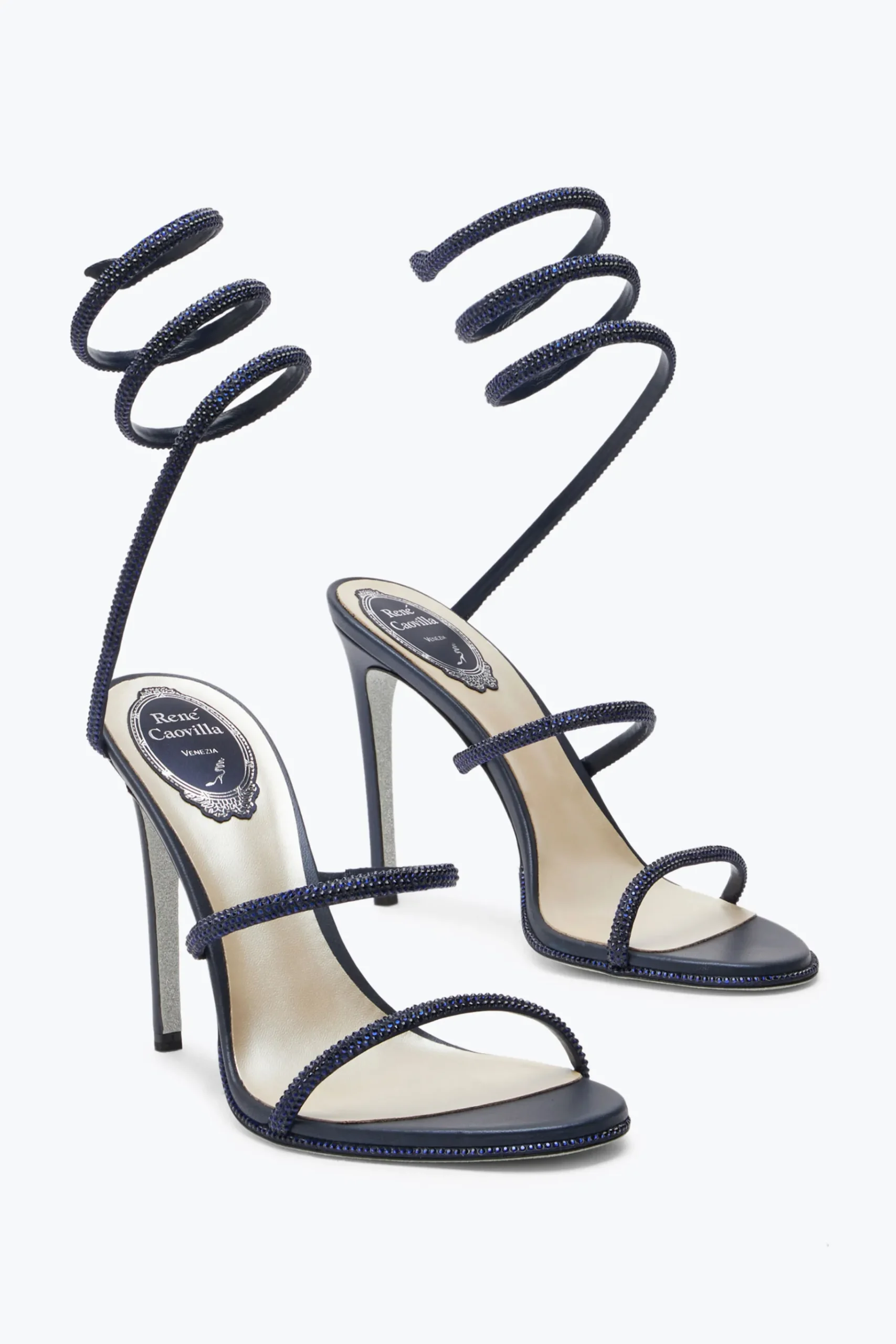 Icone|Sandali^Rene Caovilla Sandalo Cleo Notte Con Cristalli 105 Blu