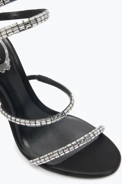 Sandali^Rene Caovilla SANDALO CLEO CON BAGUETTE DI CRISTALLI 105 Nero