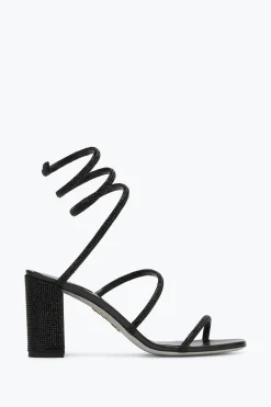 Clutch|Clutch^Rene Caovilla Sandalo Cleo Tacco A Blocco Con Cristalli 80 Nero