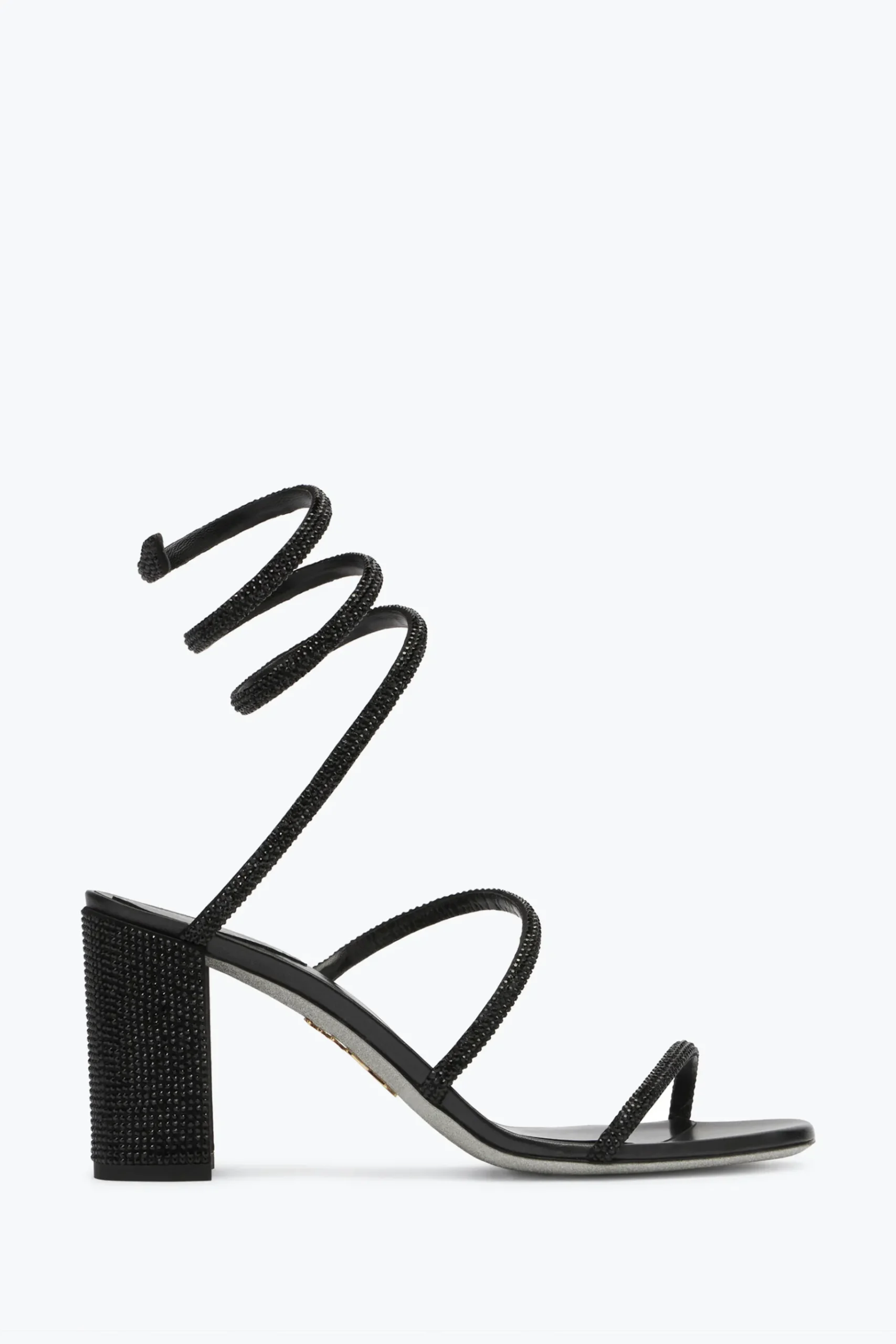Clutch|Clutch^Rene Caovilla Sandalo Cleo Tacco A Blocco Con Cristalli 80 Nero