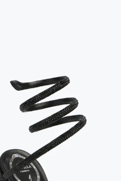 Clutch|Clutch^Rene Caovilla Sandalo Cleo Tacco A Blocco Con Cristalli 80 Nero