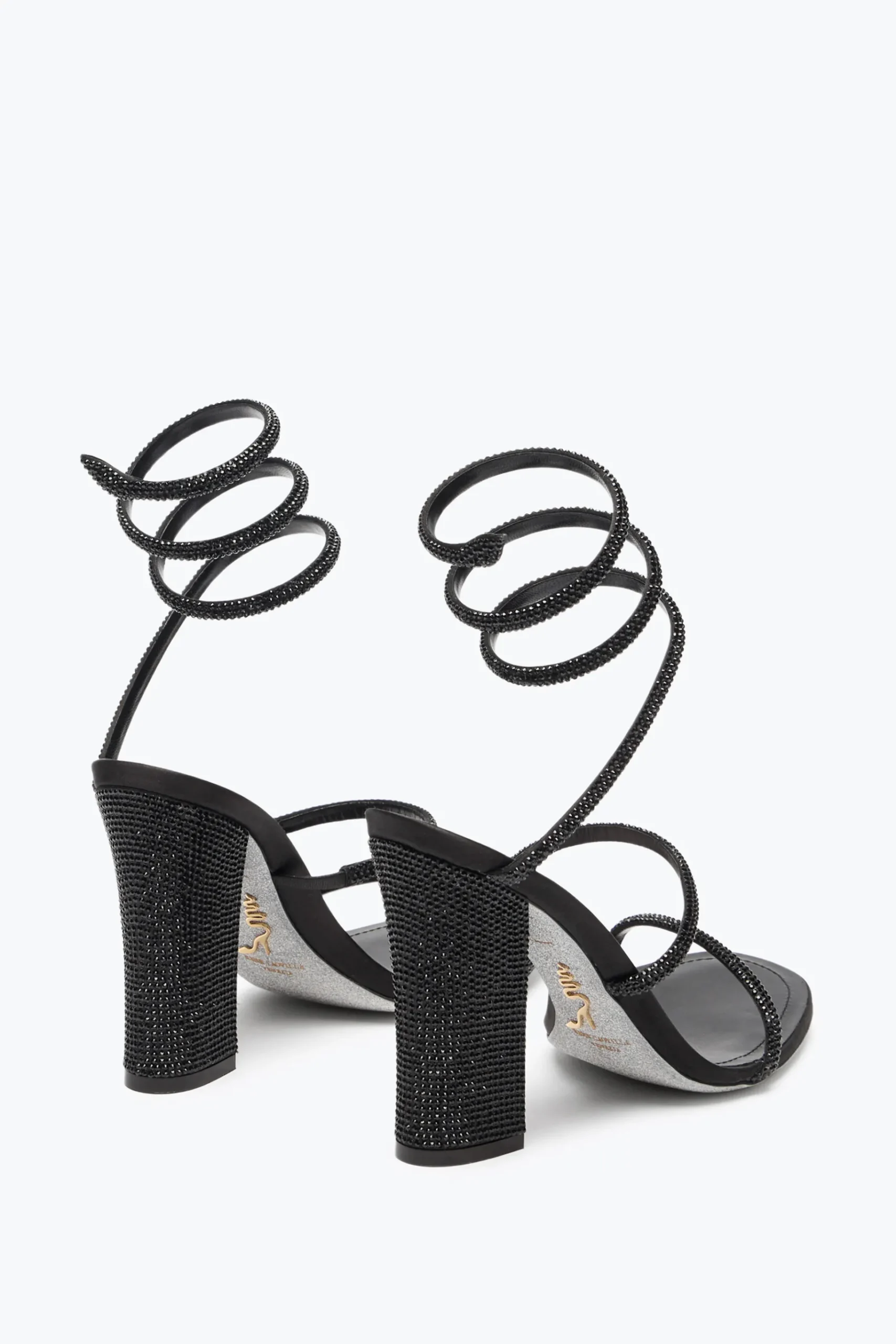 Sandali^Rene Caovilla SANDALO CLEO TOTAL BLACK CON TACCO SOUL 105 Nero