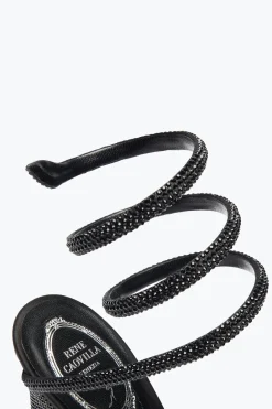 Sandali^Rene Caovilla SANDALO CLEO TOTAL BLACK CON TACCO SOUL 105 Nero
