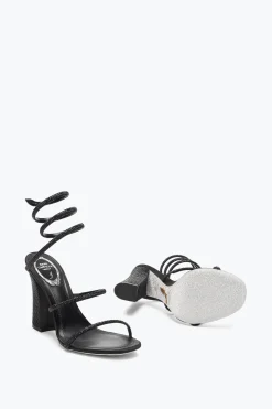 Sandali^Rene Caovilla SANDALO CLEO TOTAL BLACK CON TACCO SOUL 105 Nero